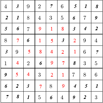 completed sudoku